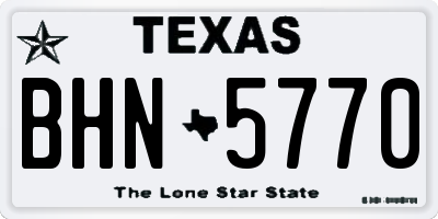 TX license plate BHN5770
