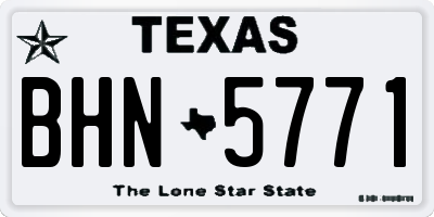 TX license plate BHN5771
