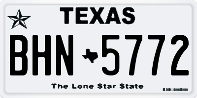TX license plate BHN5772
