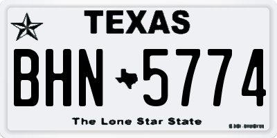TX license plate BHN5774