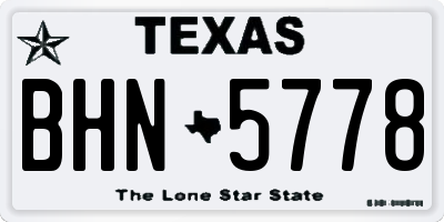 TX license plate BHN5778