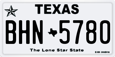 TX license plate BHN5780