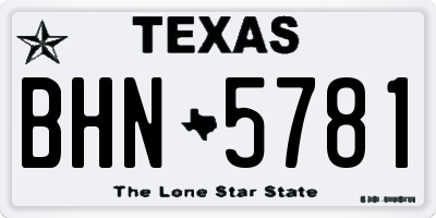 TX license plate BHN5781
