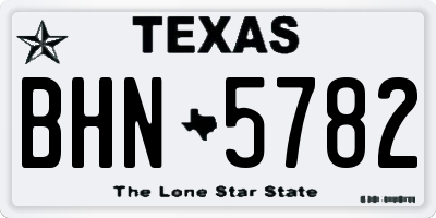 TX license plate BHN5782