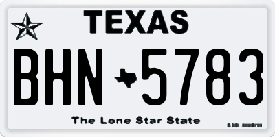 TX license plate BHN5783