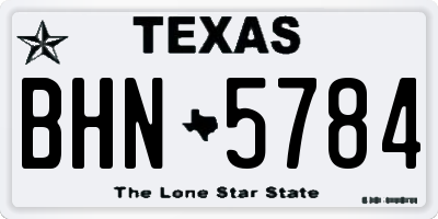 TX license plate BHN5784
