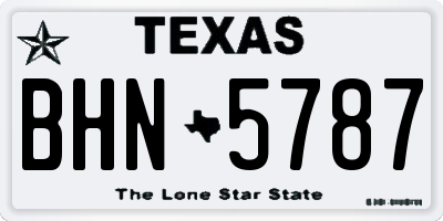 TX license plate BHN5787