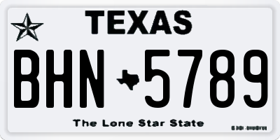 TX license plate BHN5789