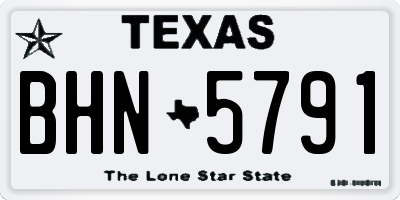 TX license plate BHN5791