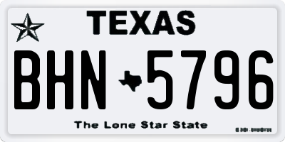 TX license plate BHN5796