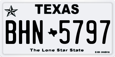 TX license plate BHN5797