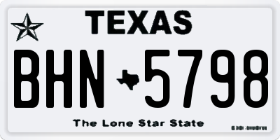 TX license plate BHN5798