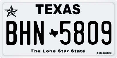 TX license plate BHN5809