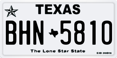 TX license plate BHN5810