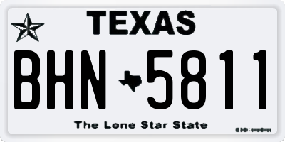 TX license plate BHN5811