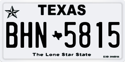 TX license plate BHN5815