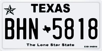 TX license plate BHN5818