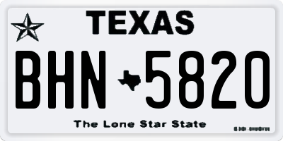 TX license plate BHN5820