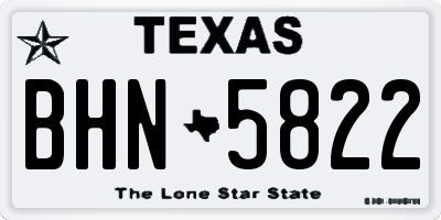 TX license plate BHN5822