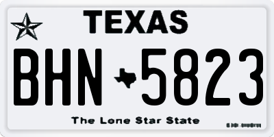 TX license plate BHN5823
