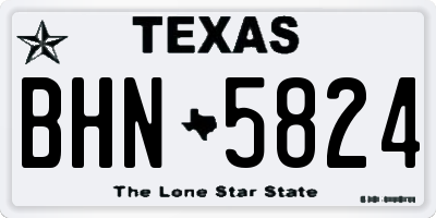 TX license plate BHN5824