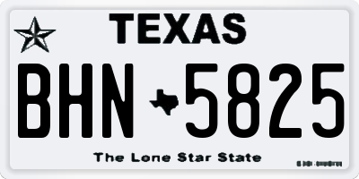 TX license plate BHN5825