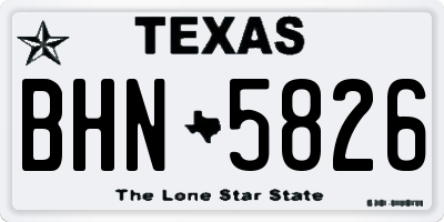 TX license plate BHN5826