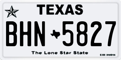 TX license plate BHN5827