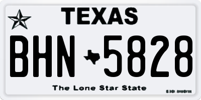 TX license plate BHN5828
