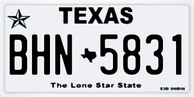 TX license plate BHN5831