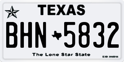TX license plate BHN5832