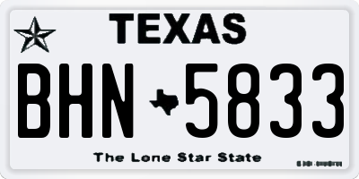 TX license plate BHN5833