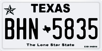 TX license plate BHN5835