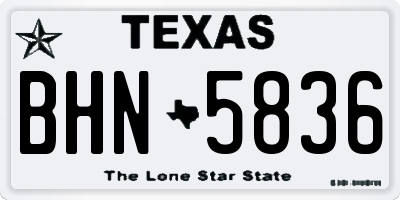 TX license plate BHN5836