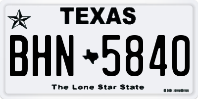 TX license plate BHN5840