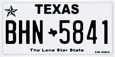 TX license plate BHN5841