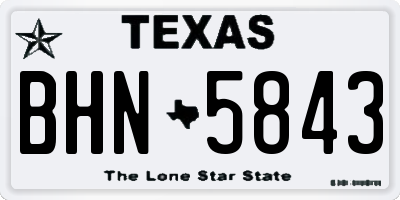 TX license plate BHN5843