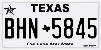 TX license plate BHN5845