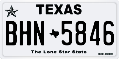 TX license plate BHN5846