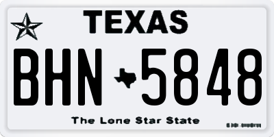 TX license plate BHN5848
