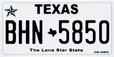TX license plate BHN5850