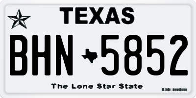 TX license plate BHN5852