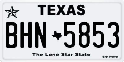 TX license plate BHN5853