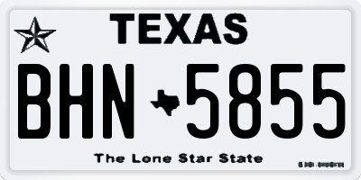 TX license plate BHN5855