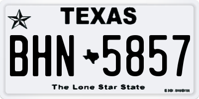 TX license plate BHN5857