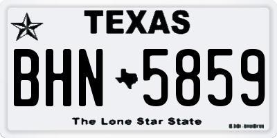 TX license plate BHN5859