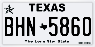 TX license plate BHN5860
