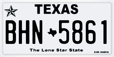 TX license plate BHN5861