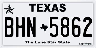 TX license plate BHN5862