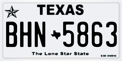 TX license plate BHN5863